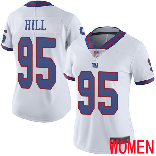 Women New York Giants 95 B.J. Hill Limited White Rush Vapor Untouchable Football NFL Jersey